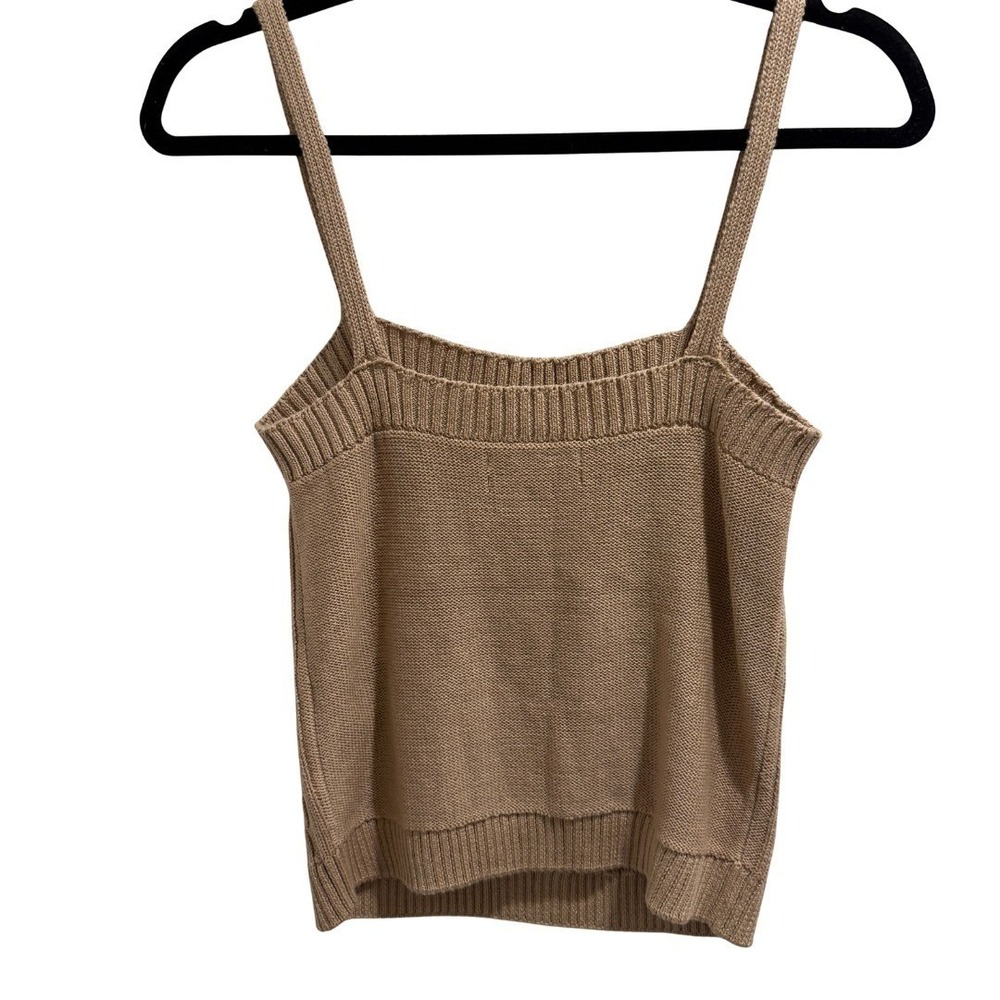 Anthropologie Fisherman Cable Knit Tank Camel Sweater Top Womens Small Preppy - Picture 11 of 11